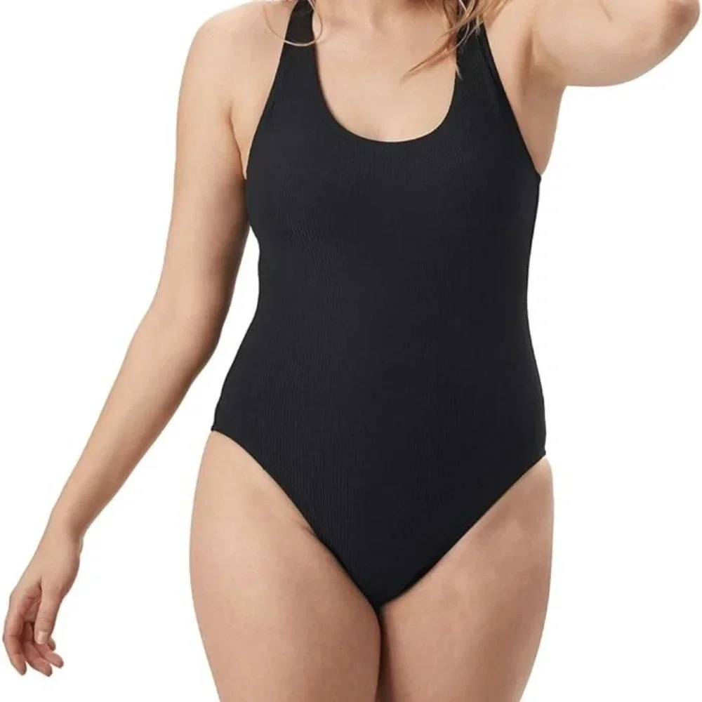 NWT Andie Swim Black Catalina Ribbed One Piece Size XXS - Picture 2 of 4